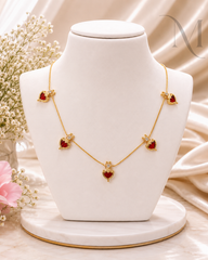 Pallavi Palakka Invisible Necklace - Red