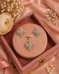 Manjari AD stones pendant and earrings