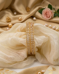 Premium White Stone Bangles (Set of 2)