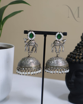 Oxidised Jhumka with Camel Motif