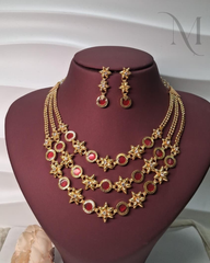 Ruby Tara Three Layer Necklace Set ❤️