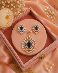 Vajra AD stone pendant earring set
