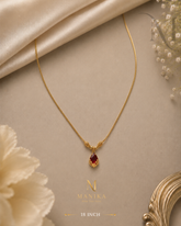 Saanvi Red Drop Pendant Chain