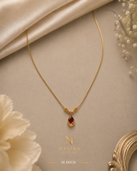 Saanvi Red Drop Pendant Chain