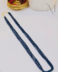 Micro-Faceted Crystal Mala – Navy Blue