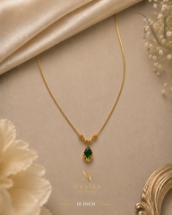 Saanvi Green Drop Pendant Chain