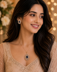 Vajra AD stone pendant earring set