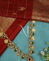 Lakshmi Coin & Palakka Heritage Necklace in Antique Gold