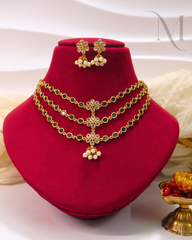 Noor Emerald Polki Necklace Set