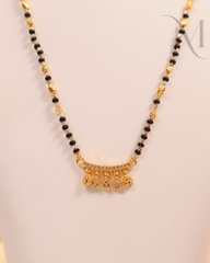 Short Mangalsutra with gold and AD stones pendant