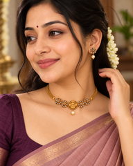 Lakshmi Floral Stone Necklace Set