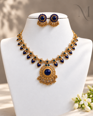 Non idol blue stone necklace set