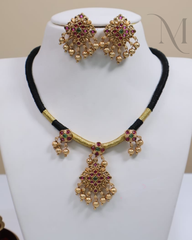 Maya – Premium Black Thread Necklace Set