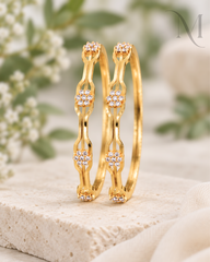 Manika Sparkle – Premium White Stone Bangles ✨