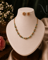 Sruthika Green Beaded Necklace Set 💚