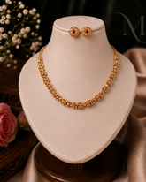 Swarnalatha Golden Beads Necklace Set ✨