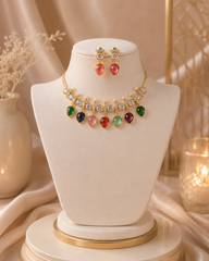 Navamalika Premium Kundan Necklace Set