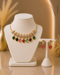 Navamalika Premium Kundan Necklace Set