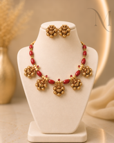Rajashree Coral Temple Necklace Set