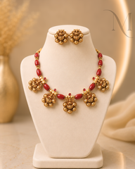 Rajashree Coral Temple Necklace Set