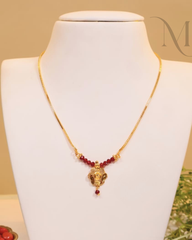 Ruby Crystal Bead Non idol Necklace