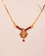 Ruby Crystal Bead Non idol Necklace