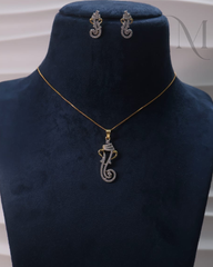 Diamond Replica Ganesha Pendant Set