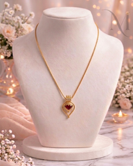 Rakta & Neela Palakka Pendant Necklace – Premium Gold