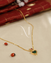 Simple Antique Gold Palakka Mango Pendant Necklace