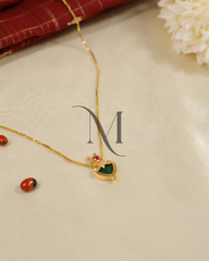 Simple Antique Gold Palakka Mango Pendant Necklace