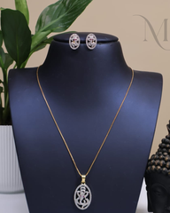 Diamond Replica Ganesha Pendant Set