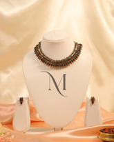 Matte Finish Heritage Choker Set with Ruby-Emerald Accents