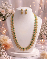 Mango Long Haram with Lakshmi & Ruby/Emerald Stones