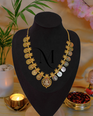 Gold-Finish Kasumala Necklace with Divine Lakshmi Pendant