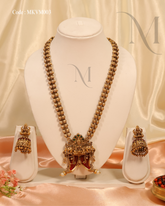 Majestic Lakshmi Temple Long Haram Set