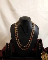 Triple-Layer Festive Haram with Vibrant Gemstone Links