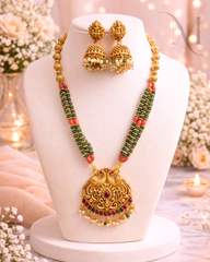 Green Beaded Coral Non Idol Necklace