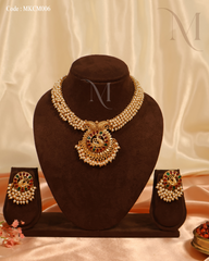 Regal Peacock Motif Bridal Necklace Set