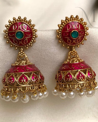 Rangini Meenakari Enamel Jhumka
