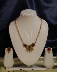 Royal Minimal: Antique Ruby Square Necklace Set