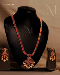 Royal Stone-Studded Pendant Necklace Set