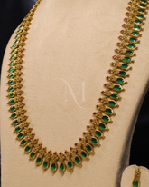 Timeless Grace: Mango Motif Temple Haram Set