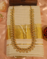 Emerald Aura: Lakshmi Coin Haram in Gold Finish