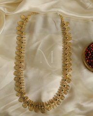 Emerald Aura: Lakshmi Coin Haram in Gold Finish