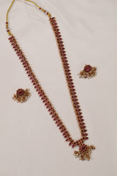 Traditional Ruby Temple Necklace Set