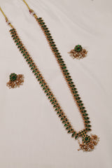 Elegant Green Stone Traditional Necklace Set