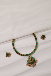 Classic Emerald Green Choker Necklace Set