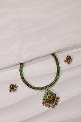 Classic Emerald Green Choker Necklace Set
