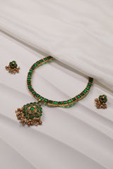 Classic Emerald Green Choker Necklace Set