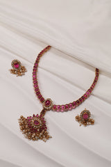 Royal Ruby Stone Necklace Set